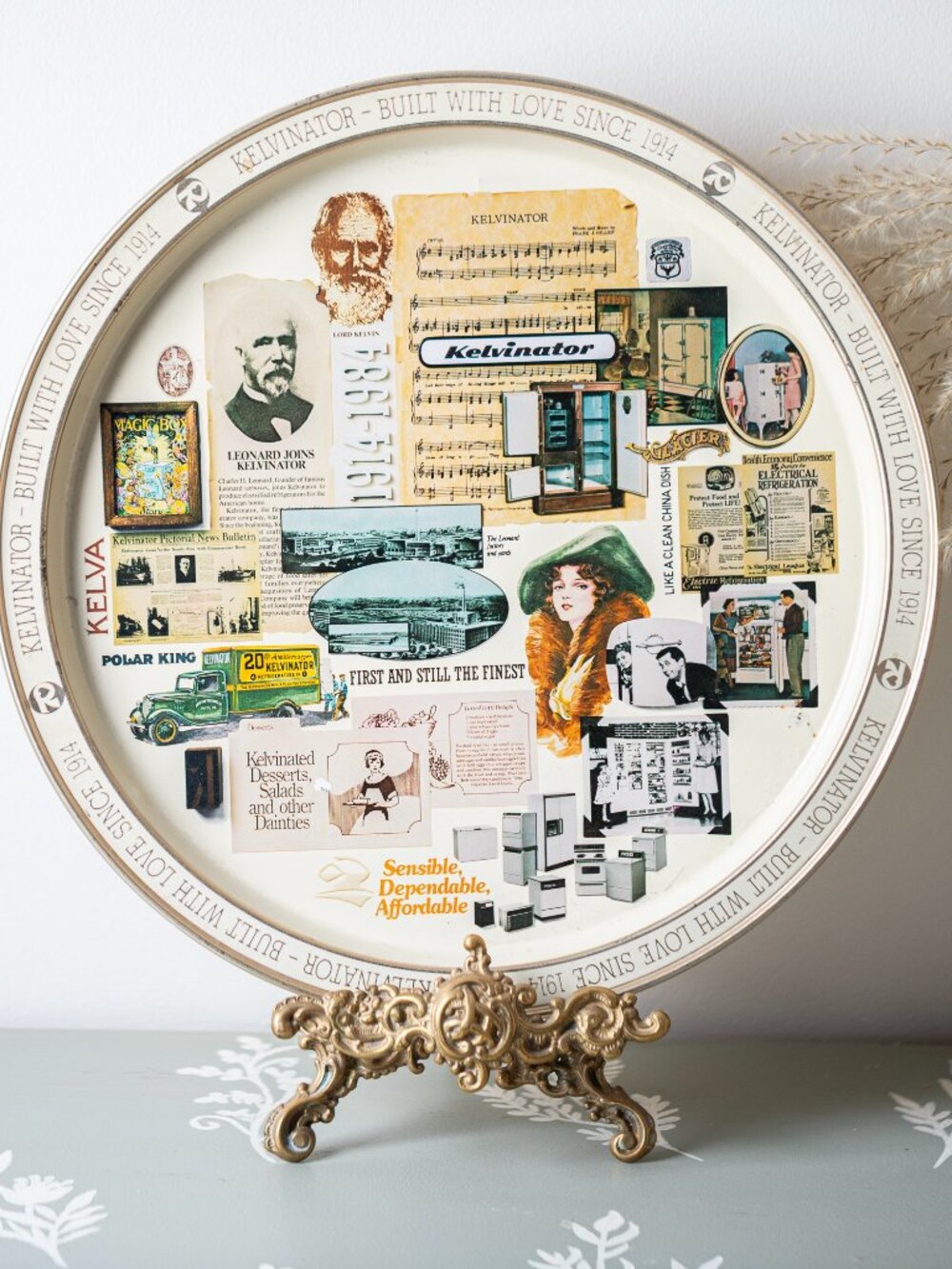 Vintage Kelvinator 70th Anniversary Decorative Tray | Retro Advertising Tray